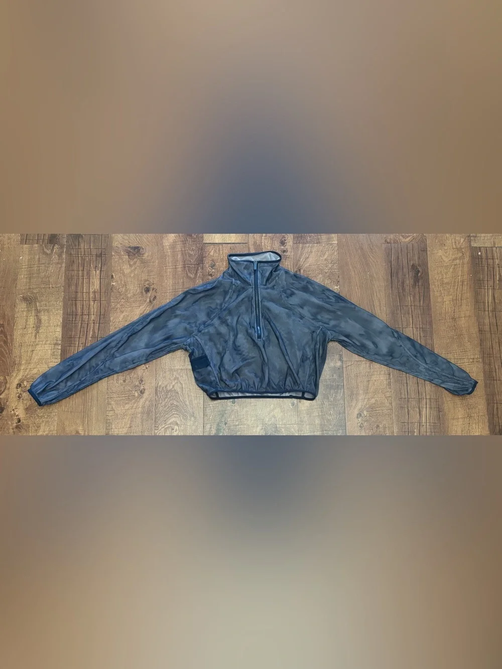 Lululemon reversible mesh cropped 1/2 half zip pullover Sz 10
